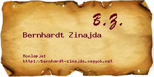 Bernhardt Zinajda névjegykártya